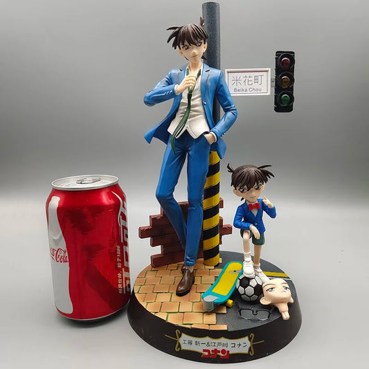 28cm Detective Conan Kudou Shinichi Figure Jimmy Kudo Case Closed Anime Figures Statue Pvc Figurine Model Collection Toy Gifts