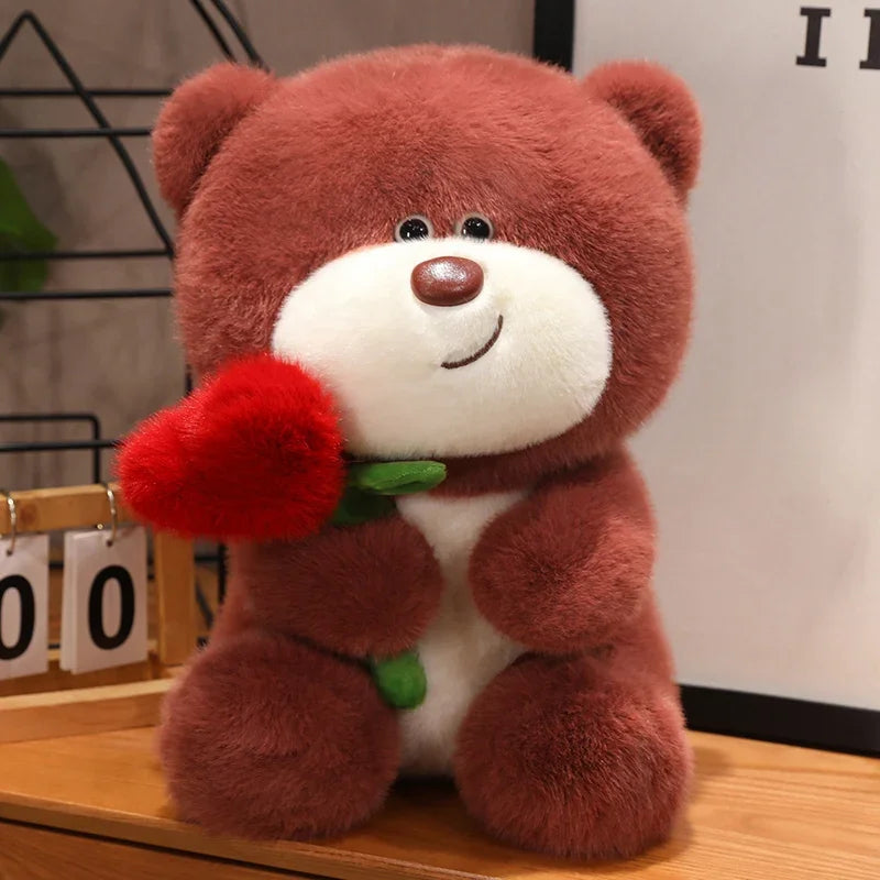 25/35/45CM Cute Bear Holding Heart Plush Toys Stuffed Soft Teddy Pillow Lovely Valentine's Birthday Christmas Gifts