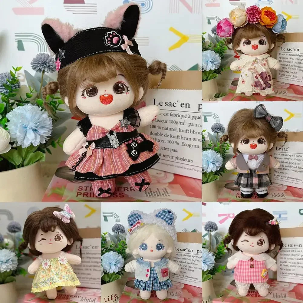 Doll dress up Lolita maid cute princess small skirt casual suit for Baby Three V3/ 20cm cotton doll clothes no doll