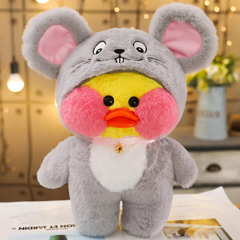 30cm Kawaii LaLafanfan Transformed Panda Yellow Duck Plush Stuffed Soothing Toys Soft Animal Dolls For Girl Kids Birthday Gifts