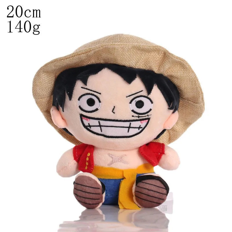 HOT 20cm One Piece Anime Figure Zoro Luffy Chopper Plush Toys Cute Cartoon Plushie Stuffed Dolls Pendant Kids Xmas Gifts