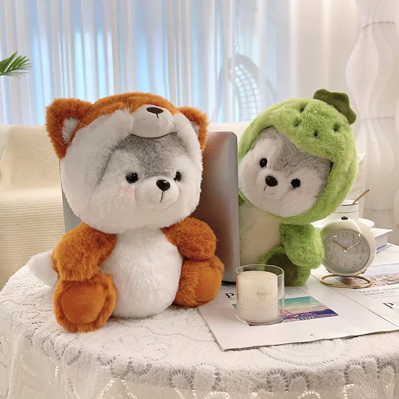 20/30CM Cartoon Husky Plush Toy Cosplay Pig Dinosaur Koala Fox Doll Kawaii Stuffed Animal Toy For  Christmas Gifts