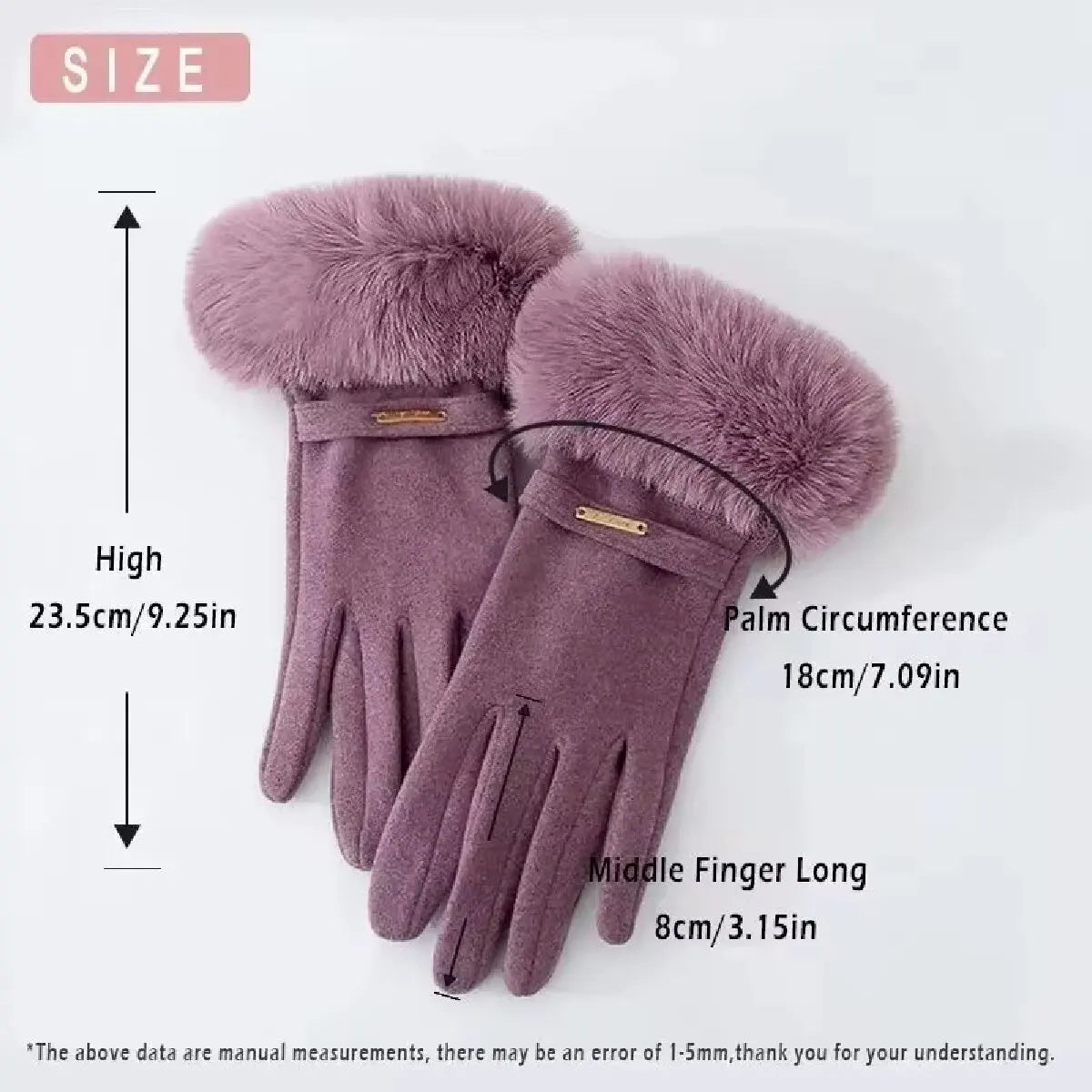 Winter Women Keep Warm Plus Velvet Touch Screen Thicken Plush Wrist Suede Gloves Fashion Personality Elegant Drive Cycling