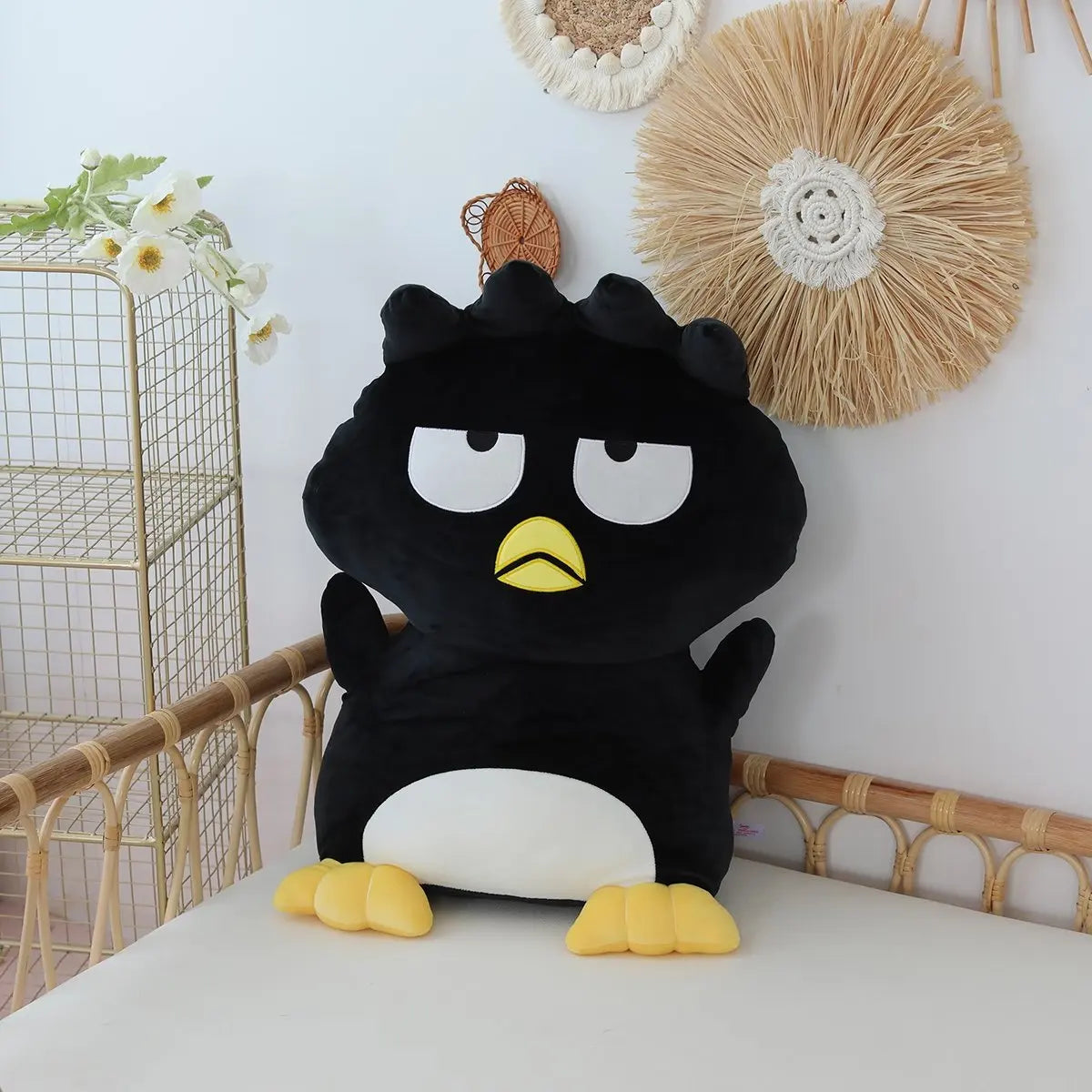 Cute Bad Badtz Maru Plush Toy Anime Black Penguin Plushies Hug Pillow Japanese Style Doll Sofa Decorative Pillow Xmas Gifts Girl