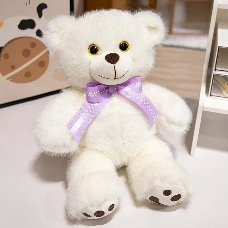 25/35CM Colorful Bow Bear Plush Doll Cute Classic Bear Toys Children Companion Toys Kids Birthday Gift Soul Accompanies Bear