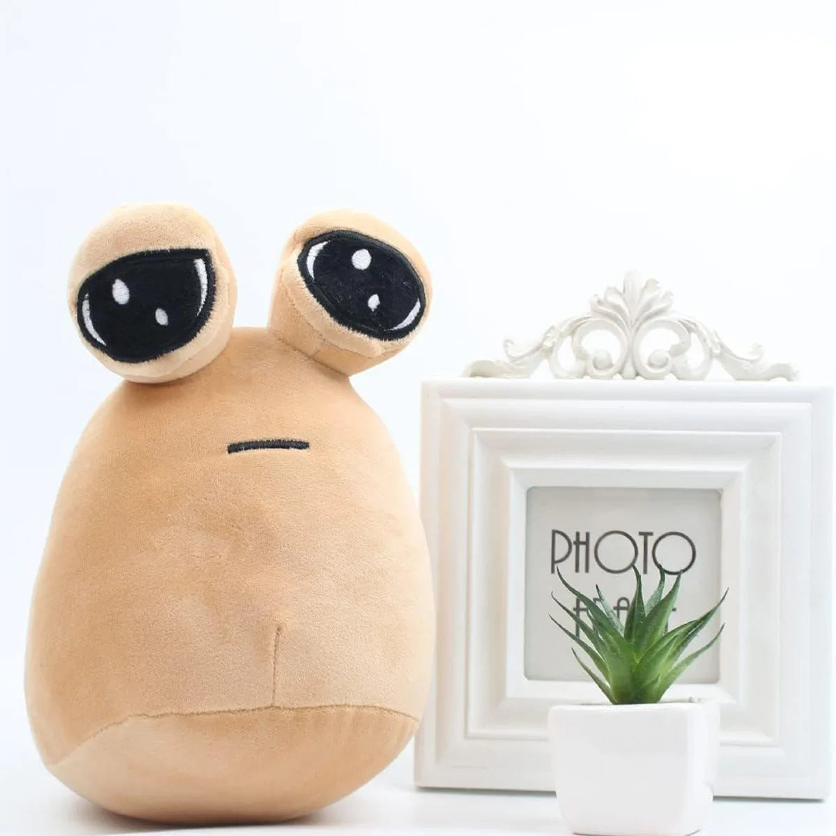 22cm/8.6in Alien Pou Plush Toy,Cute Animal Pou Plush Toy Doll,Alien Plushie Stuffed Animal Doll Soft Plush Toy Birthday Gift