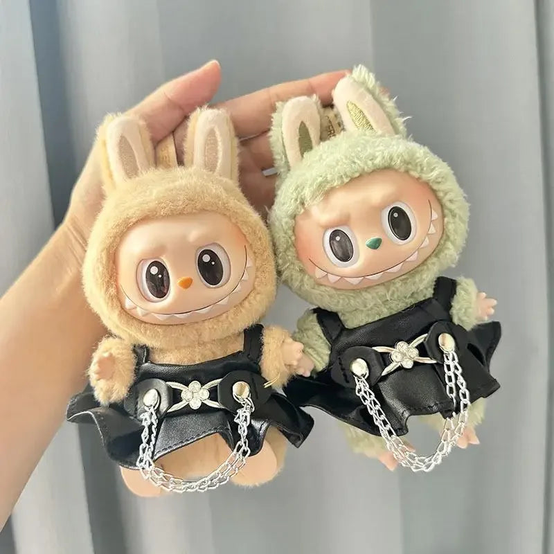 17cm Mini Plush Doll'S Clothes Outfit Accessories For Korea Kpop Exo Labubu Idol V1 V2 fashion leather skirt Clothing Gift