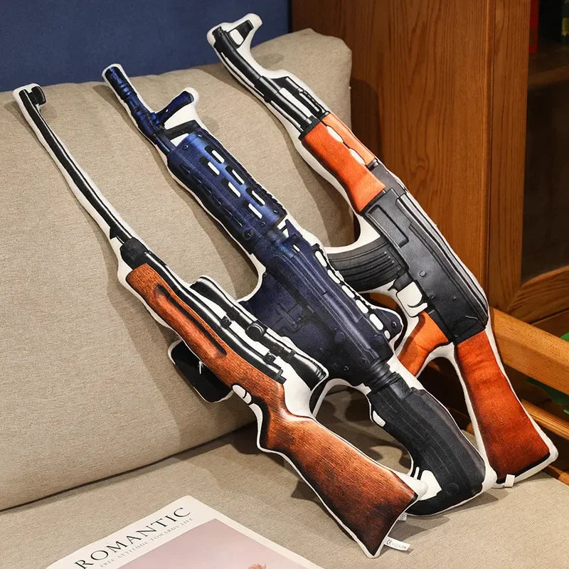 Super Cool Realistic Stuffed Printed Firearm Plush Toys Soft Funny Lifeiliek Rifle Sniper Rifle Toys Game Props For Boys