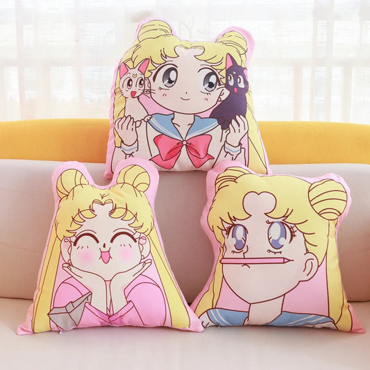 Anime Sailor Moon Plush Pillows Cartoon Image Printed Stuffed Kawaii Room Decor Girlish Sofa Cushion Exquisite Gift For Girls