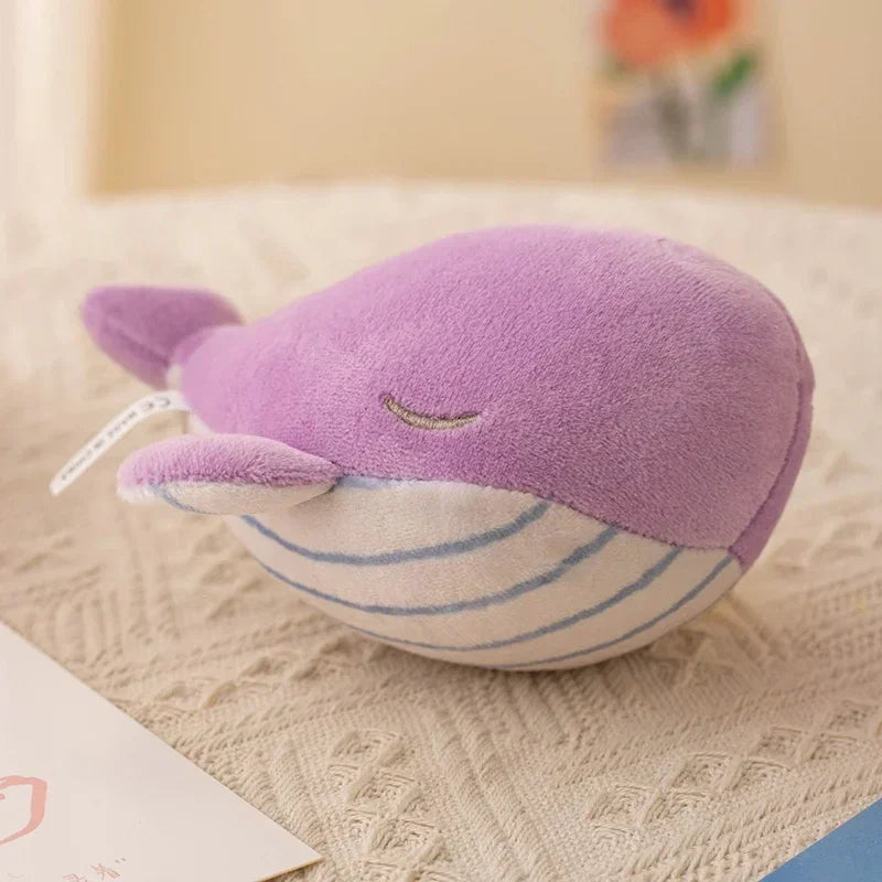 12CM Plush Whale Pendant Soft Stuffed Sea Animal Plush Toy Cartoon Blue Whale Keychain Bag Decoration Cute Birthday Gift