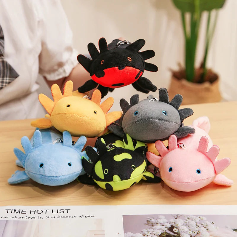 23CM Cartoon Salamander Plush Pendant Doll Kawaii Ambystoma mexicanum Axolotl Animal Stuffed Soft Toys Bag Keychain Decor