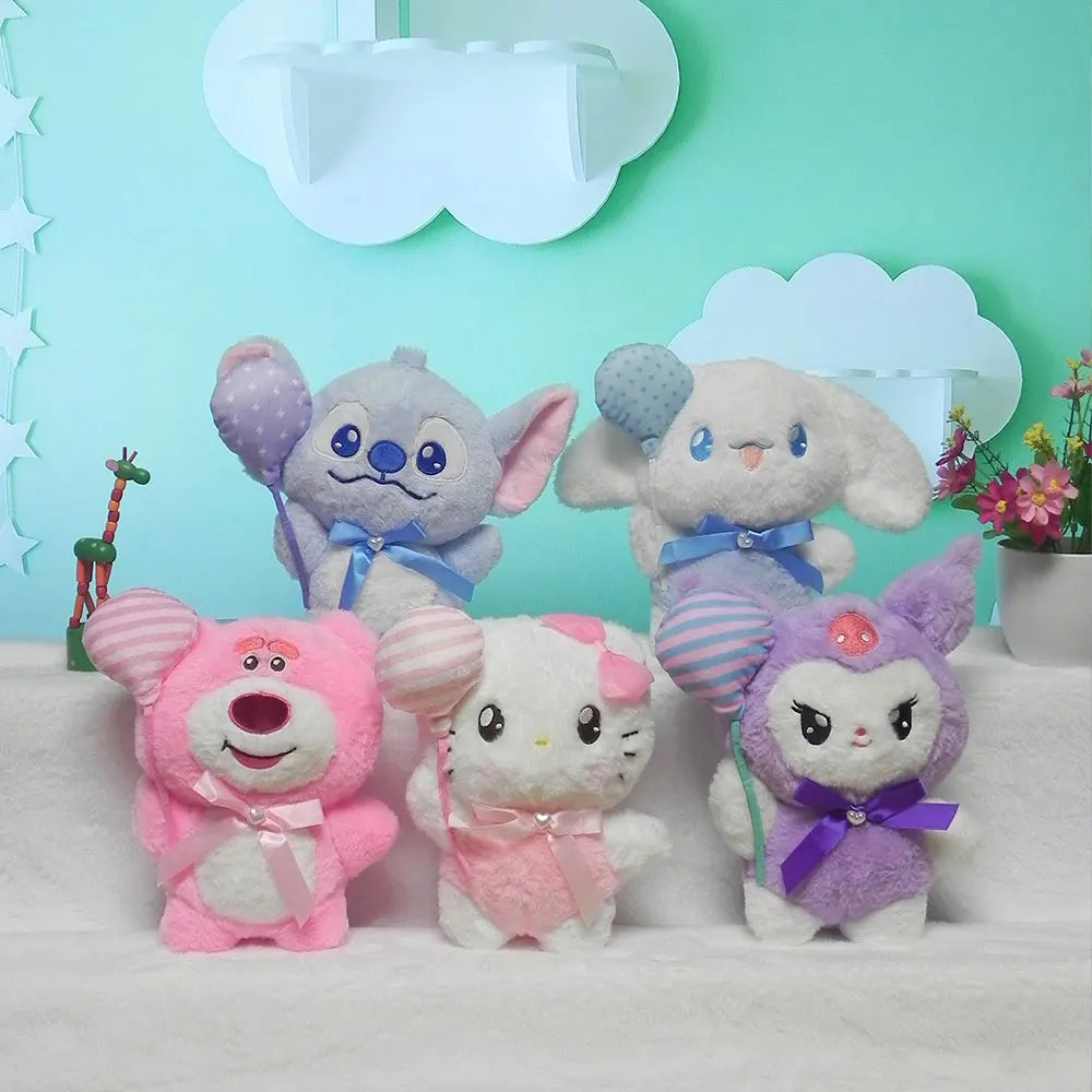 20CM Sanrio Plush Doll Toys Kawaii Hello Kitty Kuromi Cinnamoroll Stitch Lotso Cute Anime Cartoon Plushie Toy Christmas Gifts