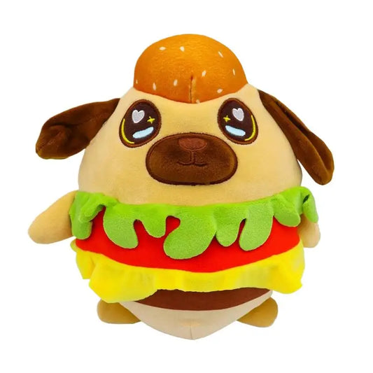 Stuffed Hamburger Dog Toy Realistic Hamburger Dog Plush Dog Burger Plush Stuffed Animal Cuddle Snuggle 7.87 Inches Funny For