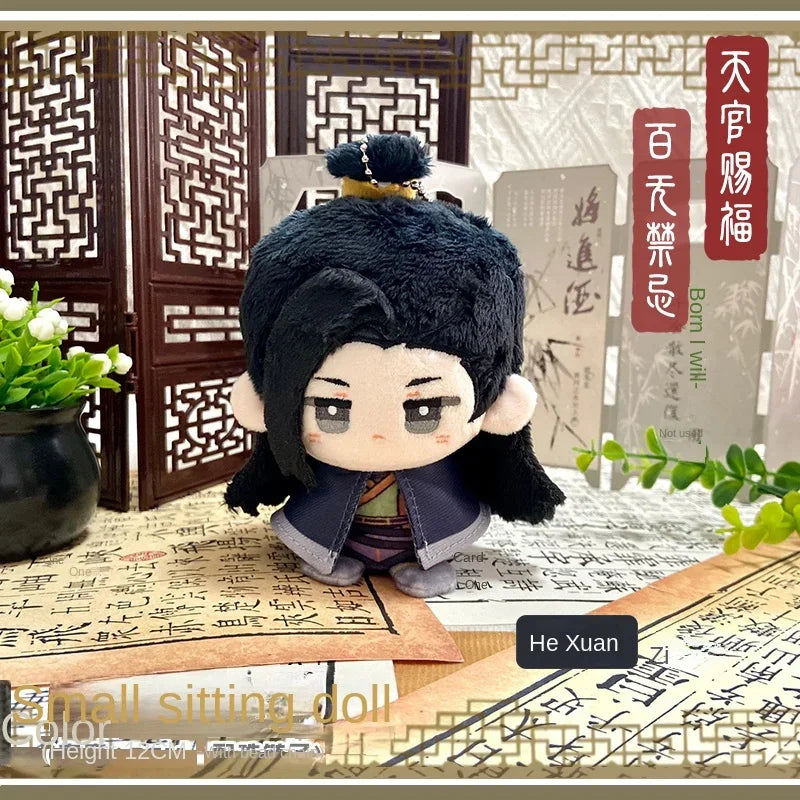 Heaven Officials Blessing Anime Figure Hua Cheng Xie Lian Plush Doll Kawaii Sitting Posture Q Vesion Pendant Stuffed Toy Gift