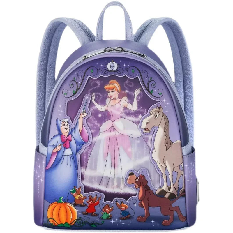 2024 New Hot Spot Disney Loungefly Cinderella Mini Backpack Cute Children'S Backpack Outdoor Leisure Backpack Girl Gift