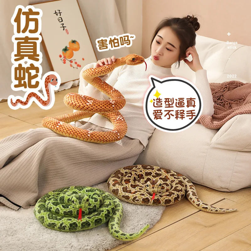 Simulation Snake Big Python Fake Snake Small Snake Fabric Doll Plush Toy Tricky Kool Doll Children Creative Gift