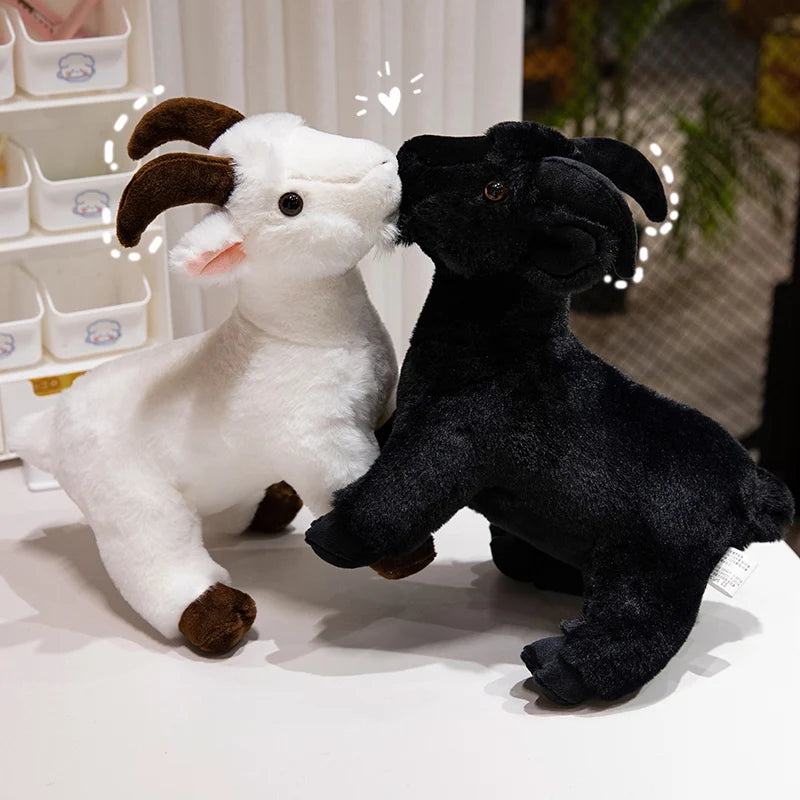 30/40cm Ranch Animal Series Soft Cute Simulation Black White Goat Mountain Lifelike Plush Toys Doll Kid Children Halloween Gift