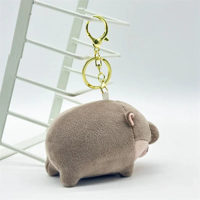 Moo Deng Plush Keychain Bag Pendant The Hippo Plush Doll Key Chain Cute Pygmy Hippopotamus Bouncy Pig Plush Doll Bag Charms