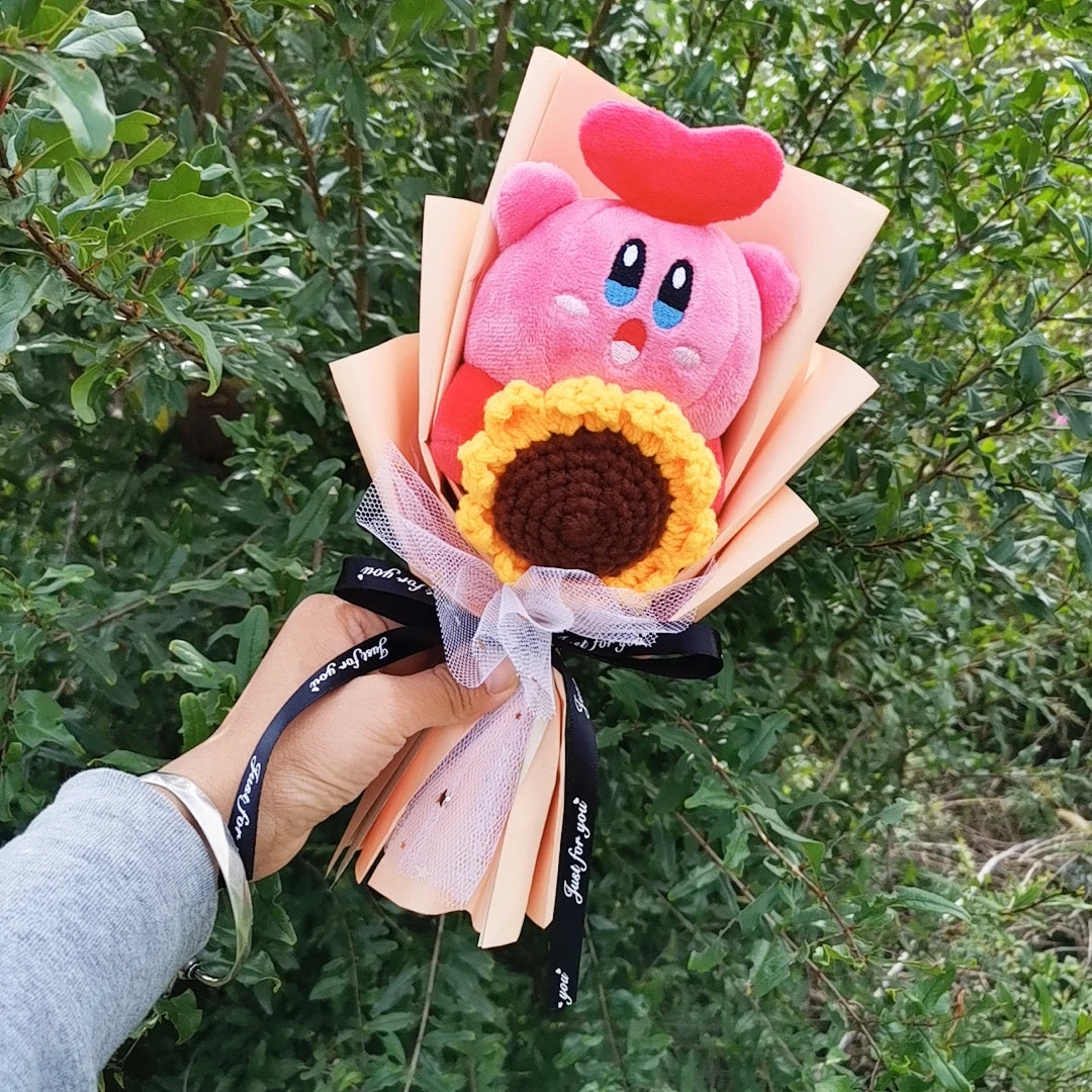 Anime Star Kirby Plush Bouquet Kawaii Cute Creative Graduation Cartoon Plush Doll Toy  Christmas Halloween Valentine's Day Gifts