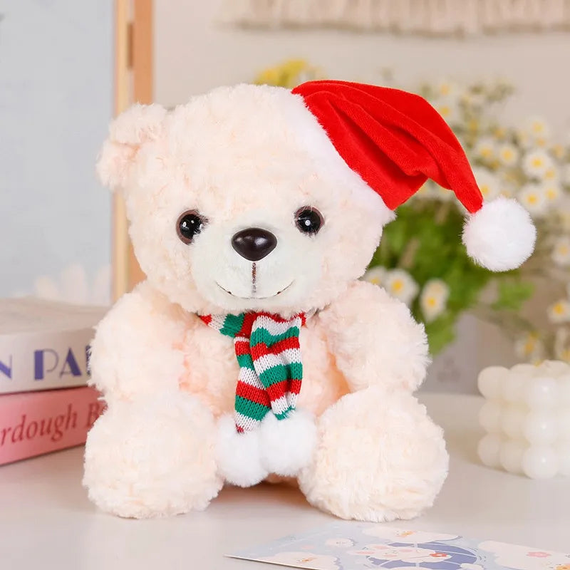 25cm Graduation Dr.Bear Plush Toy Cute Christmas Hat Teddy Bear Soft Doll Boys Girls Students Graduation Gift