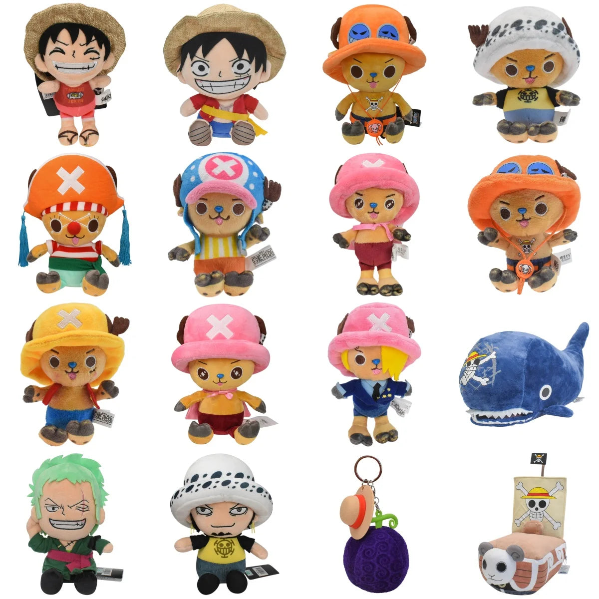 41Styles One Piece Kawaii Luffy Roronoa Zoro Tony Tony Chopper Laboon Merry Plush Toy Anime Stuffed Doll Keychain Christmas Gift