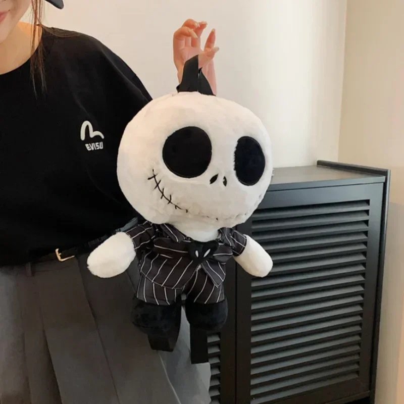 Jack Skellington Plush Children'S Backpack The Nightmare Before Christmas Cartoon Doll Bag Kids Halloween Candy Backpack Gifts