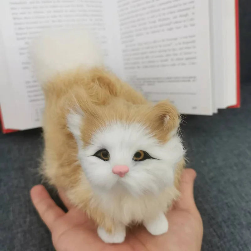 Cute Simulation Cat Plush Toys Soft Stuffed Kitten Model Fake Cat Realist Animals For Kids Girls Birthday Valentine's Day Gift