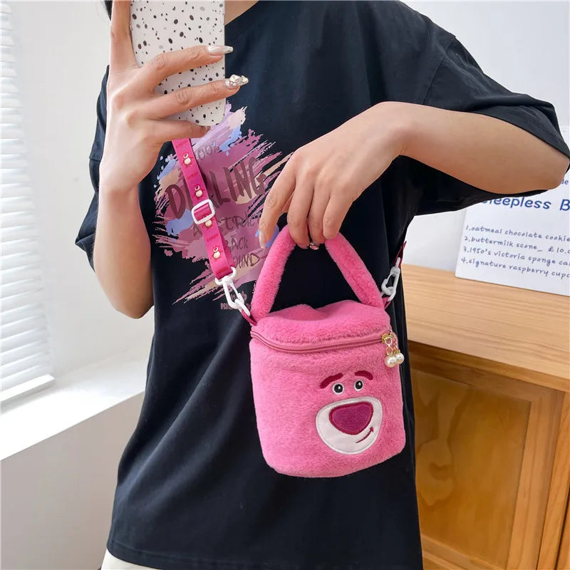 Sanrio Plush Toy Bag Cute Kuromi Doll One Shoulder Handheld Makeup Bag Cross Body Bag Bucket Bag Birthday Gift Wholesale Girl