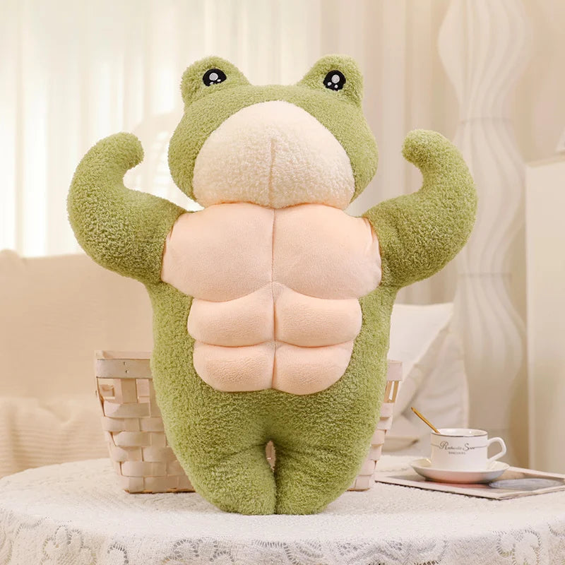 Kawaii Stuffed Strong Muscle Frog&Duck Toys Pillow Super Soft Animals Dolls Lover Girlfriend Appease Toy Home Sofa Cushion