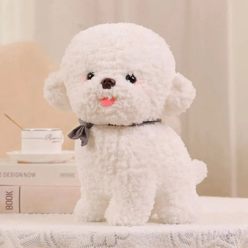 High Quality Simulation Bichon Frise Dog Plush Toy Stuffed Korea Lifelike Pomeranian Dog Puppy Doll Home Decor Kid Brithday Gift