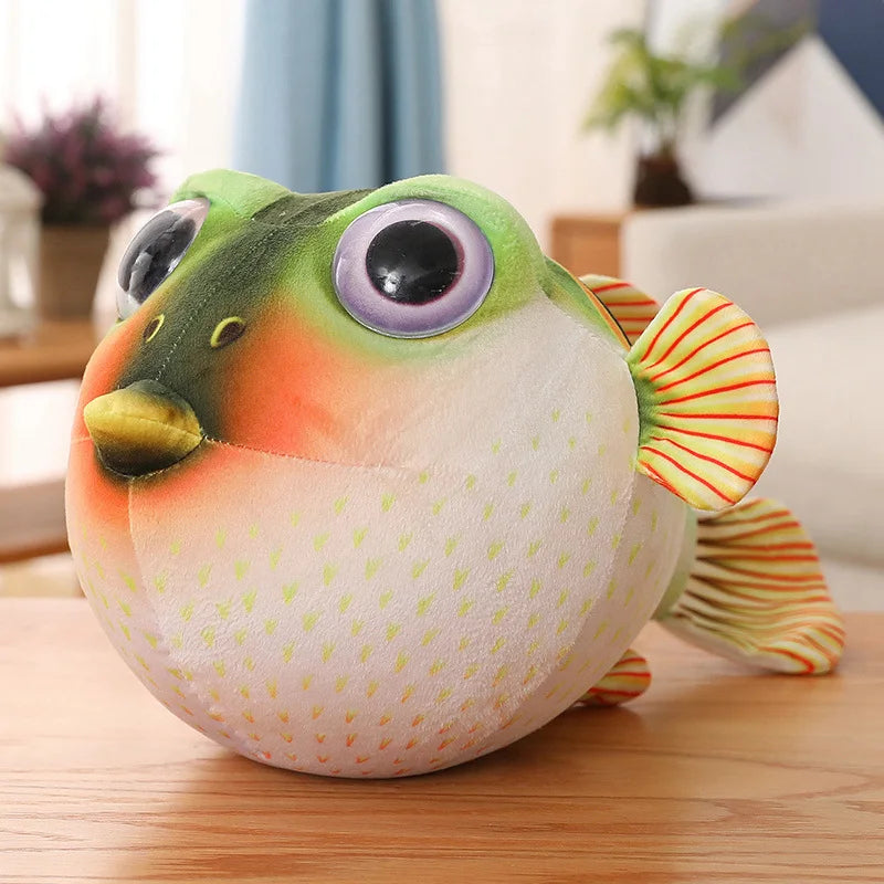 26/33/43CM Lifelike Sea Animals Puffers Stuffed Toys Real Life Pufferfish Plush Toy Soft Aquarium Fish Dolls Gifts