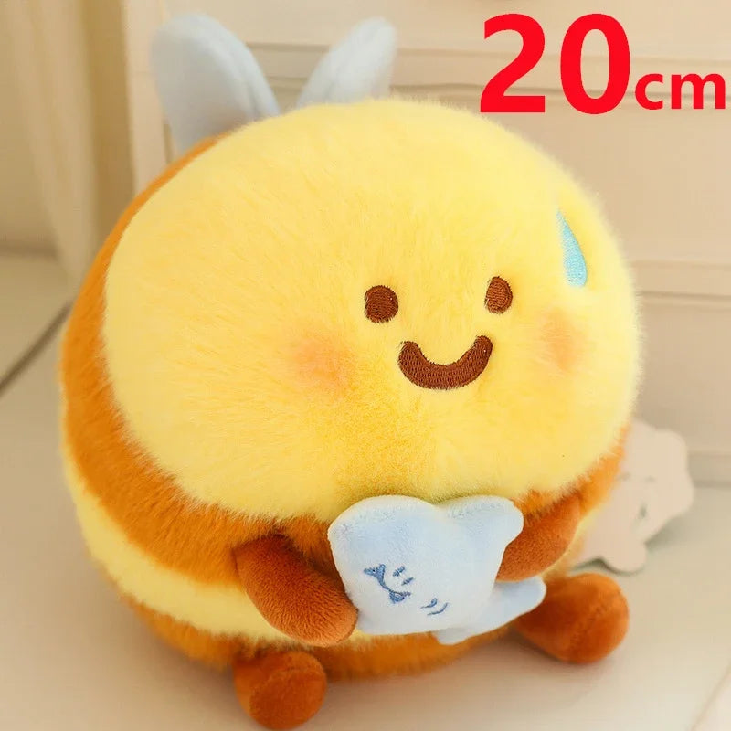 20/28CM Cute Zipper Bee Doll Stuffed Plush Animal Kids Toys Cartoon Pillow Creative Lovely Girls Doll Birthday Gifts Home Decor