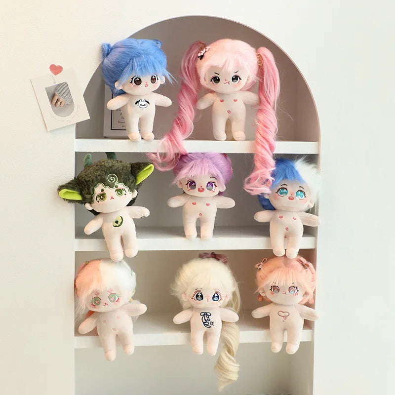 Kawaii Cotton Doll Stock 20cm Interchangeable Clothes Plush Doll Figure Doll Gifts to Girls Naked Doll without Skeleton