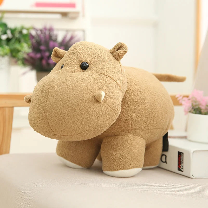 Plush Hippo Simulation Cute Big Ear Elephant Doll Toy for Children Lifelike Stuffed Animal Home Desk Decor Birthday Gift for Boy