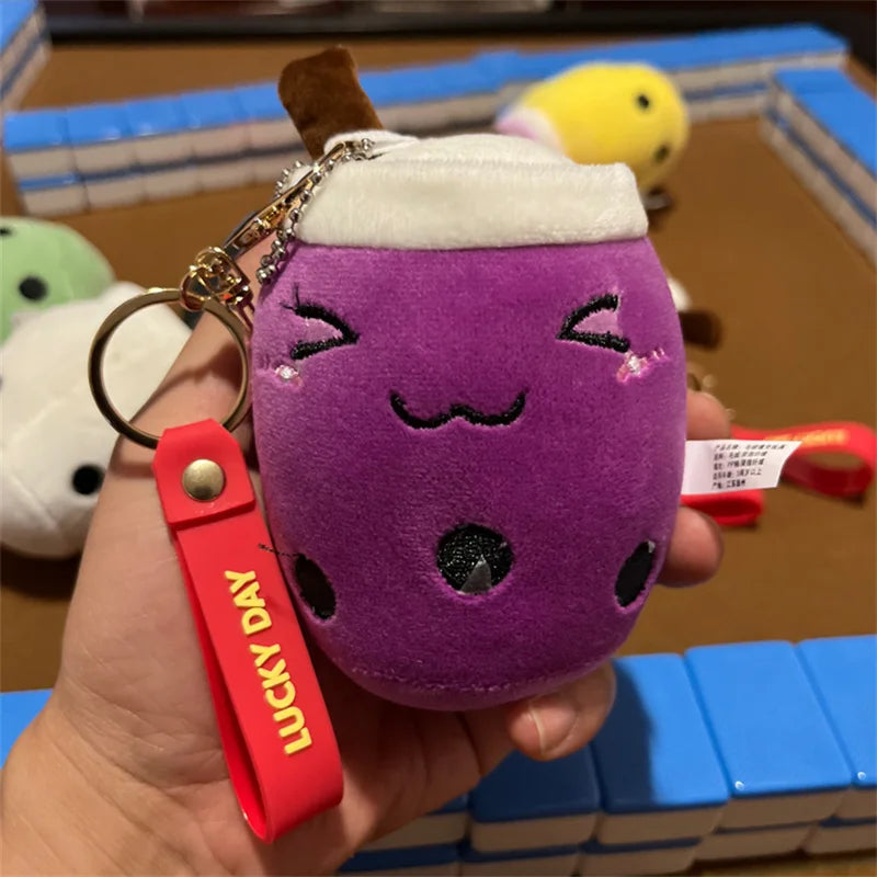 Lovely Bubble Tea Keychain Soft Plush Toy Keychain Stuffed Boba Doll Cute Backpack Decoration Best Birthday Xmas Gift for Girls