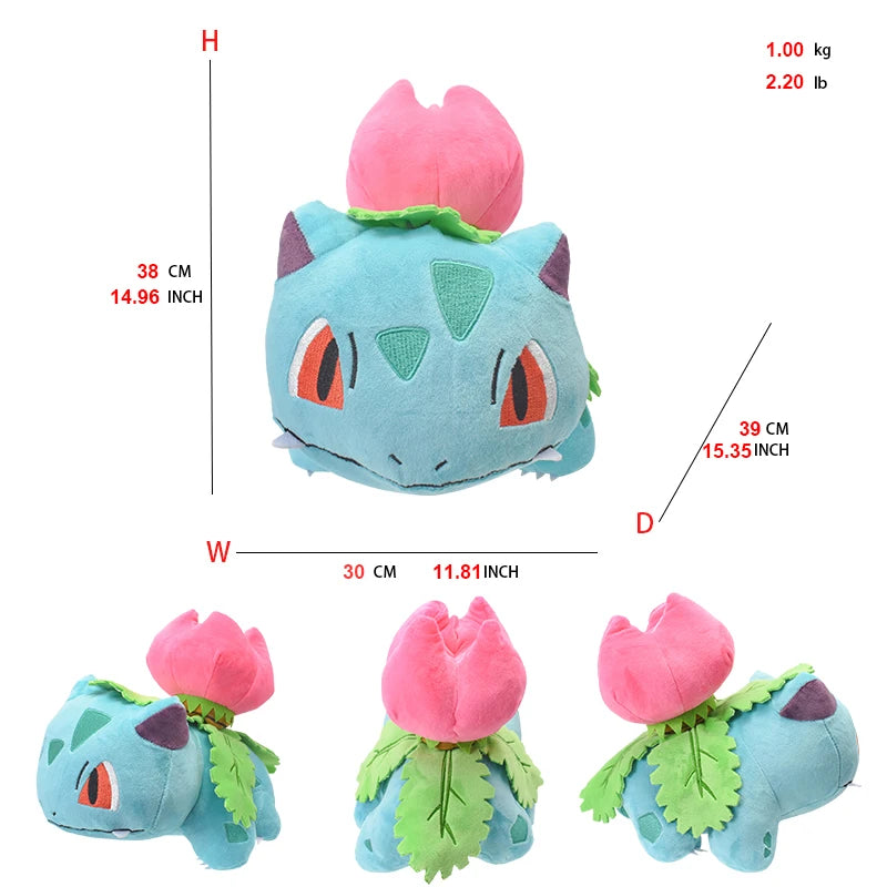 Pokemon Ivysaur Mewtwo Appletun Psyduck Milotic Solgaleo Plush Toy Soft Stuffed Animal Dolls Lucario Wailord Charizard Big Size