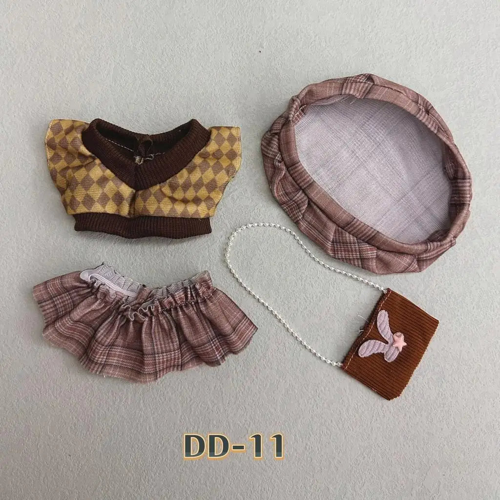 20cm Baby Clothes Cotton Doll Plush Doll Clothes Accessories Clothes Replacement Cute Doll Set Skirt