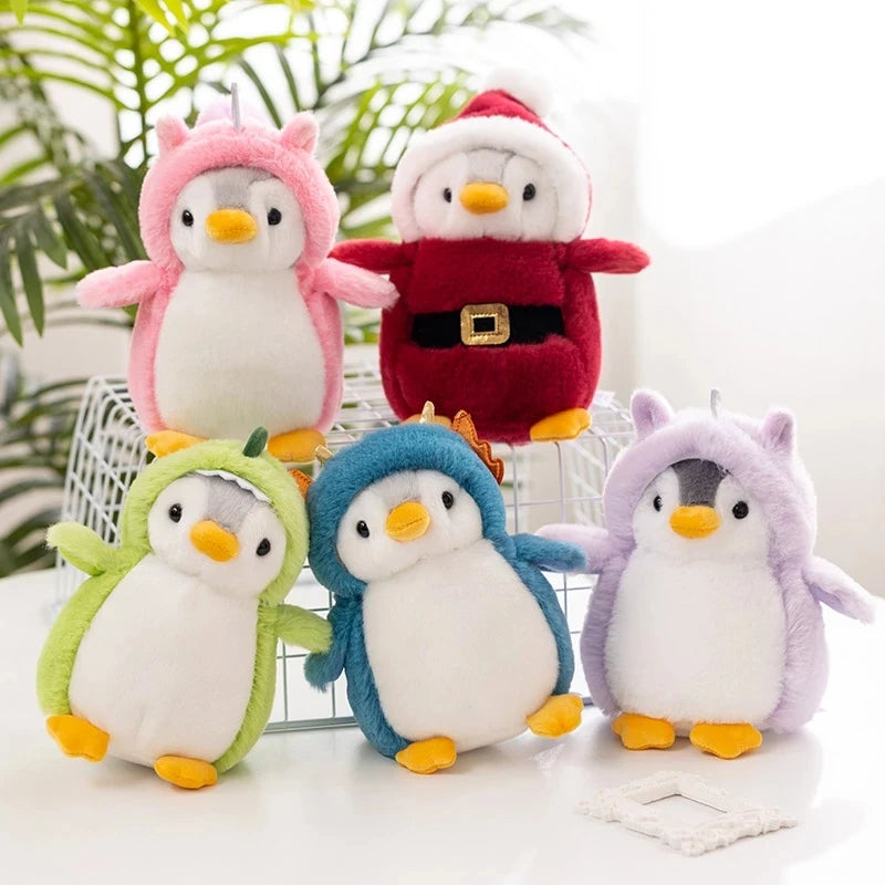 1pc Kawaii Penguin Plush Toys Soft Stuffed Penguin with Unicorn /Dinosaur/Rabbit Costume Toys For Baby Girls Birthday Gift Party