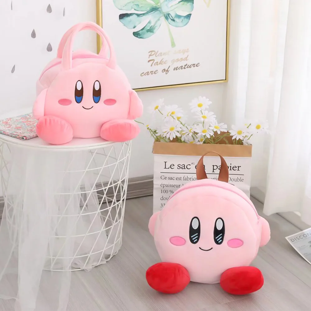 4 Styles Kirby Plush Backpack Cartoon Anime Game Stuffed Handbag for Girls Kids Birthday Christams Gift