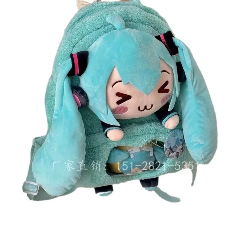 Hatsune Miku Surrounding Backpacks Cute Dolls Animation Movie Games Surrounding Birthday Gifts Wholesale Squinting Eyes Japan