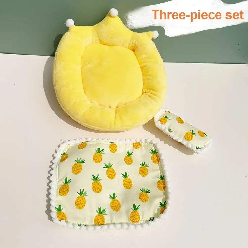 Doll Bed for Labubu Bed Contain 2 Pillows Sleeping Bag 1/12 BJD Doll Accessories