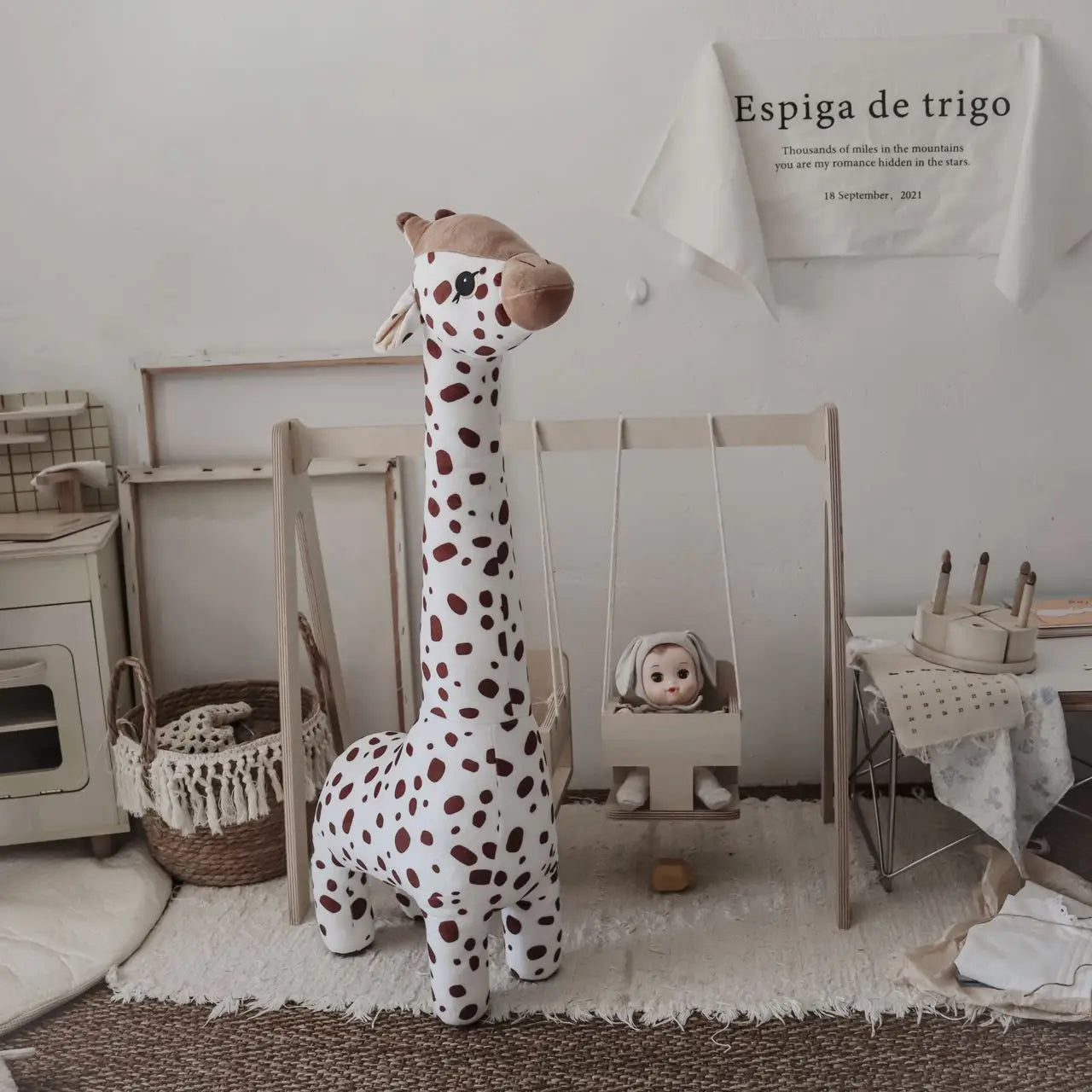 Brown Giraffe Doll, Baby Sleeping Companion Doll, Comfort Doll , Gift, Newborn Room Decoration