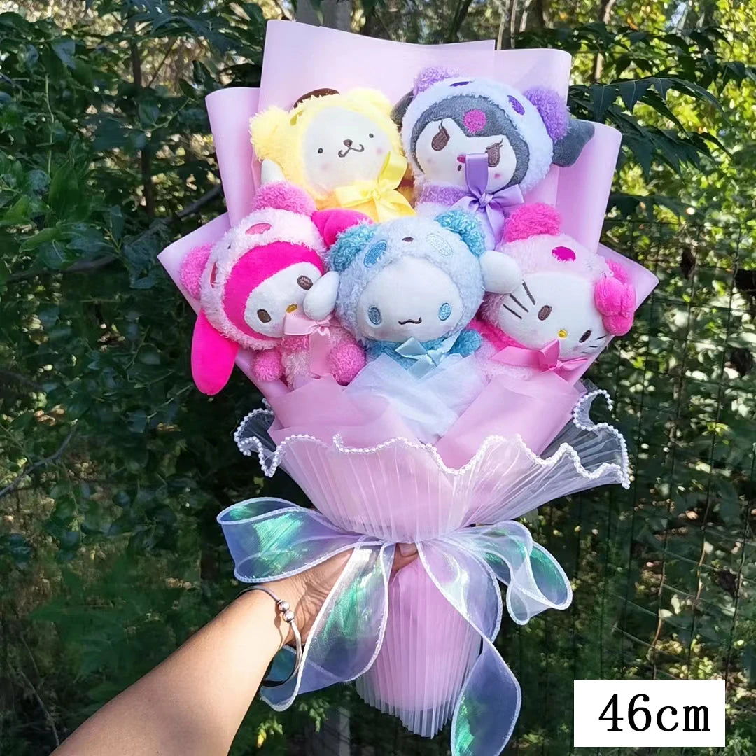 Kuromi My Melody Hello Kitty Cinnamoroll Sanrioed Anime Doll Toy  Plush Bouquet Valentine's Day Christmas Graduation Holiday Gif