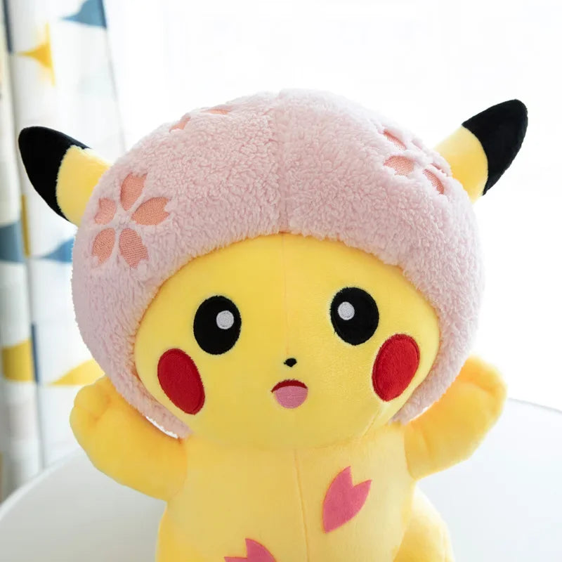 30CM Pikachu Plush Toy Cherry Blossom Anime Cartoon Doll Pillow Plush Toy Girls Kawail Pikachu Gift Foft Plush Pokemon Toys