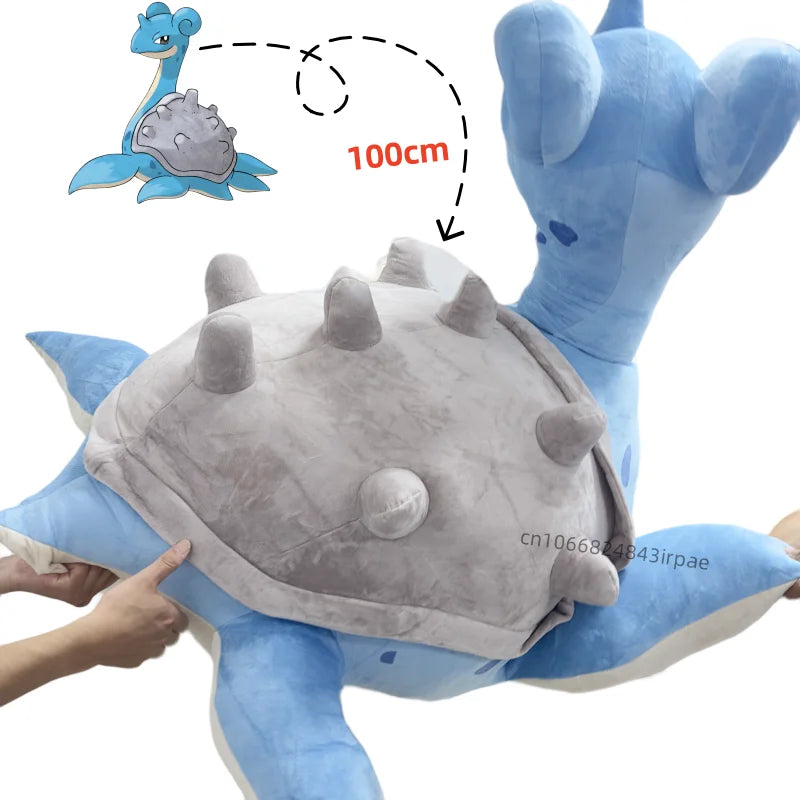 100cm Big Size Pokémon Peluche Anime Lapras Figure Plush Doll Chenglong Plushies Animation Stuffed Animal Pillow