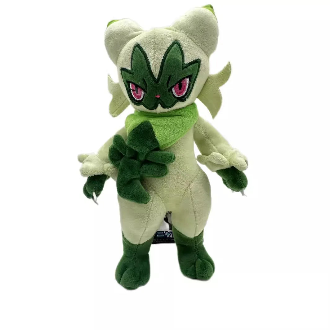 New Leaf Cat Evolution Doll Pokemon Plush Toys Sprigito Floragato Evolution Meowscarada Plush doll children's toy holiday gift