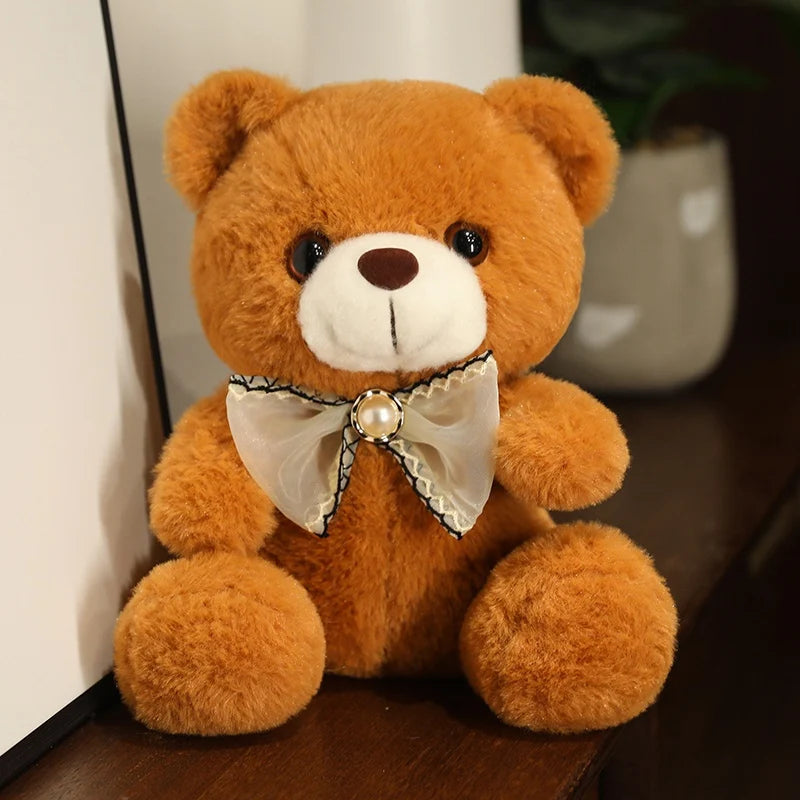 20Cm Nine Colour bow Bear Cute Bear Plush Toys Stuffed Cute Bear Doll Boys&Girls Appease Doll Kids Baby Birthday Gift