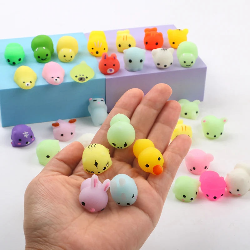 10Pcs Mini Animal Mochi Squishies - Funny Fidget Toy