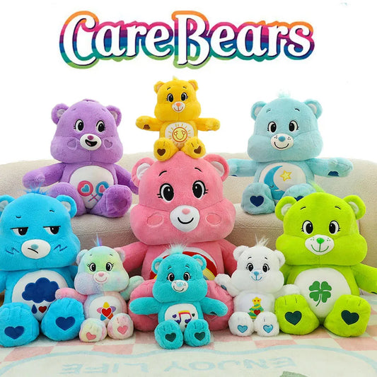 Miniso 40cm Care Bear Kawaii Plush Birthday Sharing Sunshine Love Grumpy Lucky Bear Toy Animation Doll Pillow Gift for Kids Girl