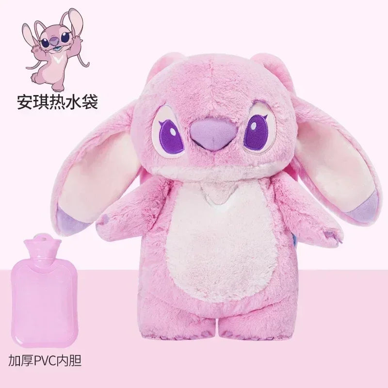 Disney Stitch Angel Lotso Pooh Bear Dumbo Plush Hand Warm Bottle Hot Water Bottles Portable Warm Hand Bag Hand Warmer Girl Gift